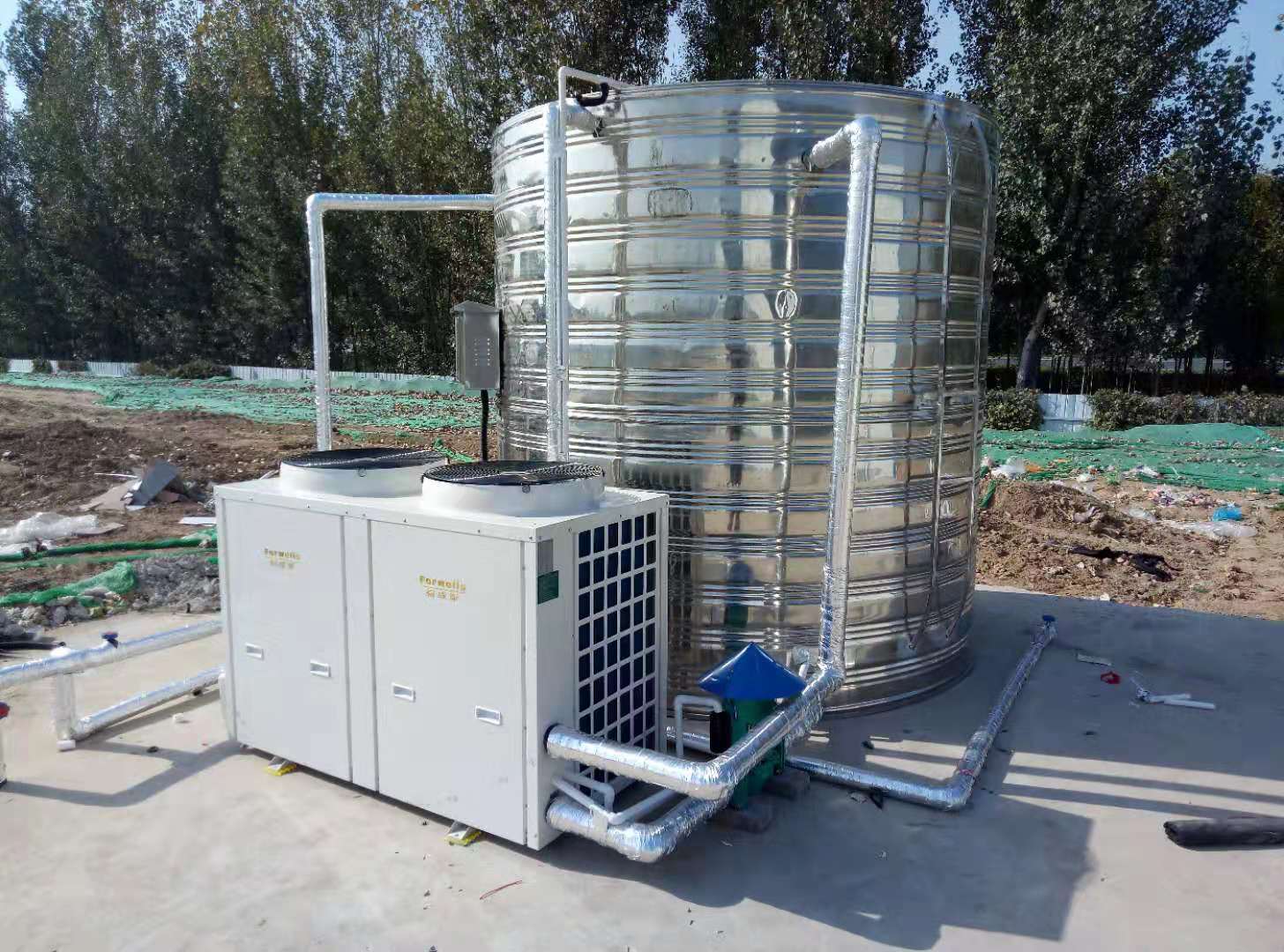 本公司簽約中國建筑**工程局熱水系統(tǒng)，安裝完畢！